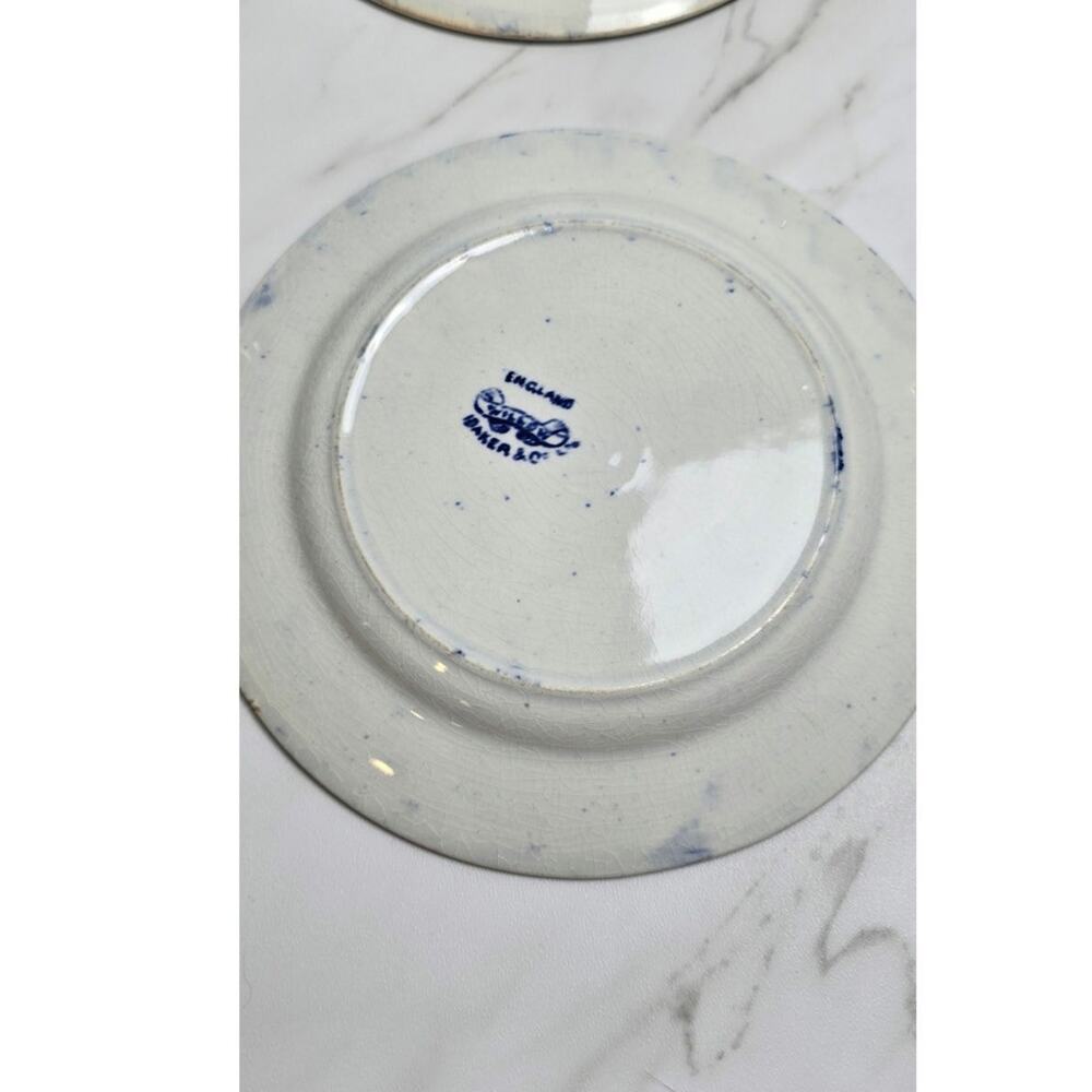 Antique Willow WARE England Blue set of 2 plates flaws see photos - Picture 11 of 11